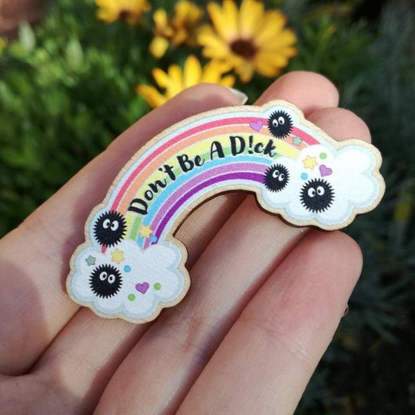 Studio Cuties Soot Spite Rainbow Cute Adorable Inspired Wooden Pin