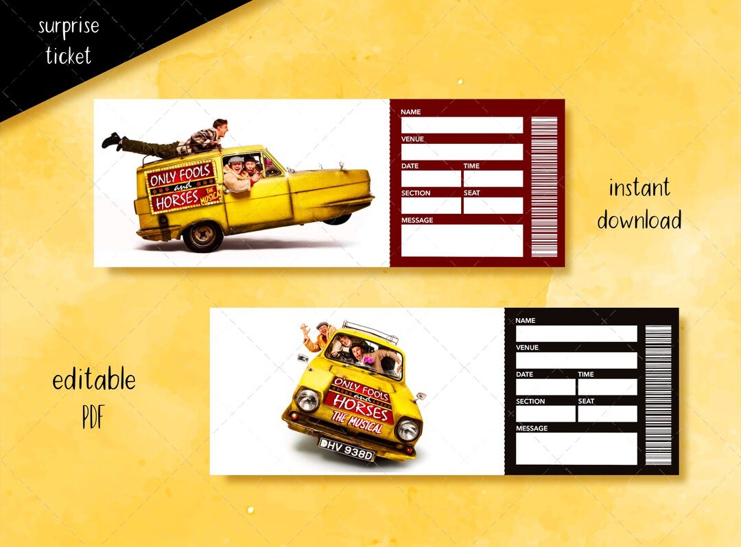 Printable Only Fools & Horses Ticket, Broadway Surprise Musical