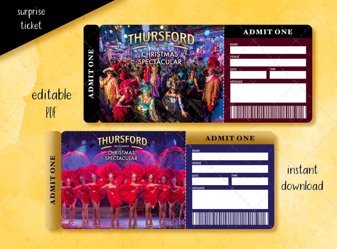 THURSFORD Christmas Spectacular Surprise Ticket, Collectible Theater