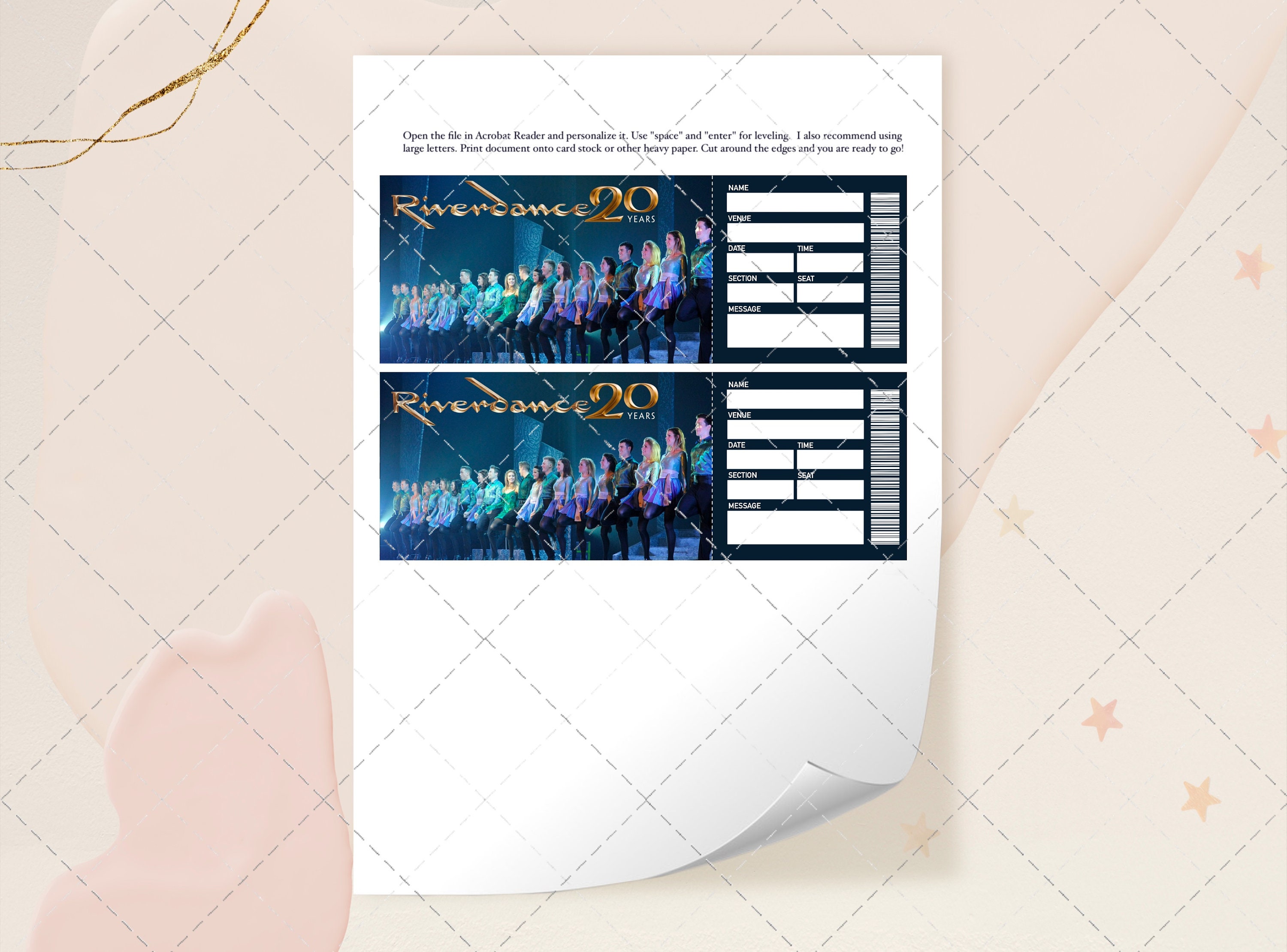 Riverdance Show Tickets Event Ticket Stub Souvenir Surprise Etsy