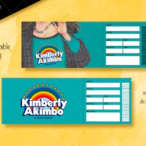Printable Kimberly Akimbo Musical Ticket, Editable Broadway Surprise Musical Theatre, Faux Ticket