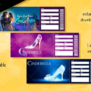 Ausdruckbares CINDERELLA Musical Ticket, Editierbares Broadway Surprise Musical Theatre, Faux Ticket