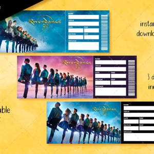 Riverdance-Show-Tickets, Event-Ticket-Stub-Souvenir, Überraschungsgeschenk-Ticket, Sammelticket, bearbeitbarer Faux-Event-Eintritt
