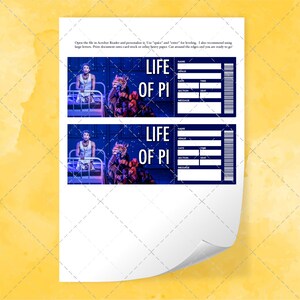 Printable LIFE OF PI Musical Ticket, Editable Broadway Surprise Musical