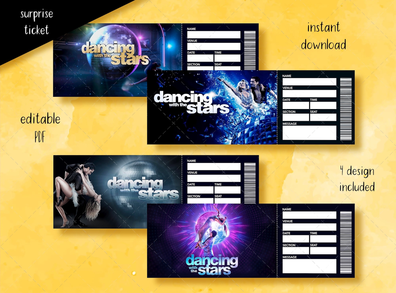 Dancing With the Stars Concert Tickets, Event Ticket Stub Souvenir