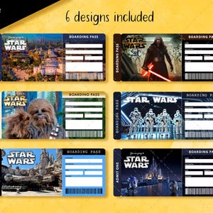 Galaxy WARS Überraschungsreiseticket, druckbares Geschenk-Urlaubsticket, bearbeitbar, Galaxy Edge