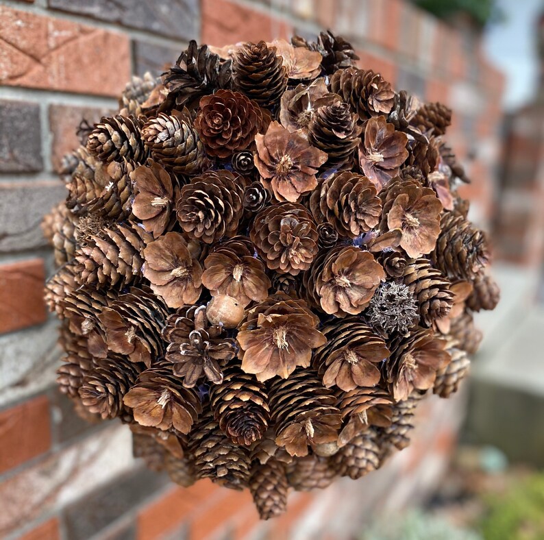 Pine Cone Kissing Ball Rustic Kissing Ball Etsy