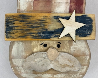 Uncle Sam Shelf Sitter, July 4th Decor, Primitive Americana Decor, Labor Day Decorations, Primitive patriotic Decor, Rustic Home Decor