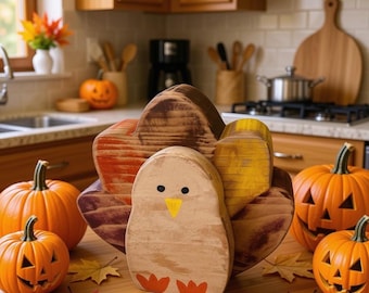 Turkey Thanksgiving Decor, Rustic Wooden Turkey, Primitive Fall Decorations, Thanksgiving Mantel Decor, Fall Shelf Sitter, Hostess Gift Idea