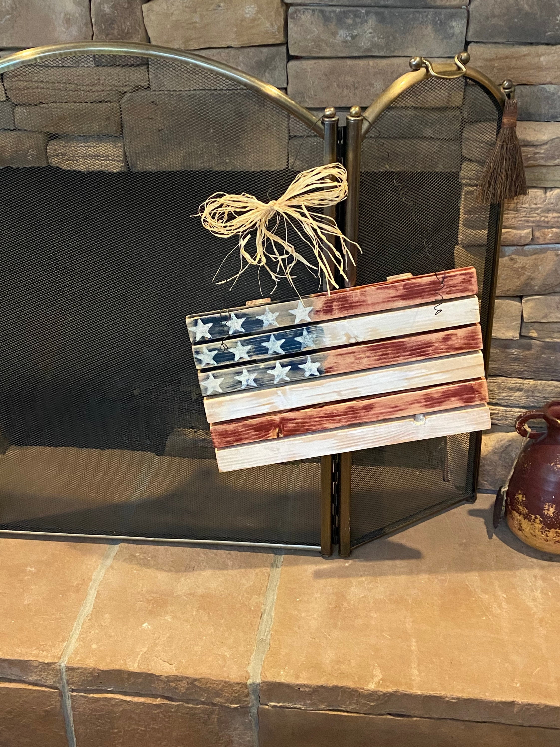Rustic Wood Door Flag, 4th of July Pallet Flag, Patriotic Wood Flag ...