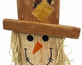 Wood Scarecrow, Thanksgiving Decor, Rustic Fall Decor, Shelf Sitter, Tray Decoration, Harvest Decor, Farmhouse Table Decor, Mantel Decor