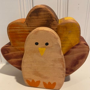 Thanksgiving Turkey, Thanksgiving Decor, Rustic Fall Turkey, Primitive Tray Decor, Mantel Decor, Fall Decorations, Wooden Turkey, Fall Gift