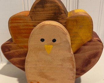 Thanksgiving Turkey, Thanksgiving Decor, Rustic Fall Turkey, Primitive Tray Decor, Mantel Decor, Fall Decorations, Wooden Turkey, Fall Gift