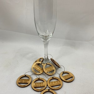 Custom Name Wine charms, Personalized Wedding Table Decor, Wine Glass Place Cards, Bridal Shower Gifts, Bachelorette party favors, Birthday
