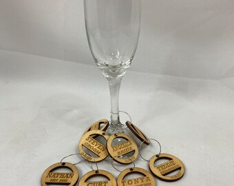 Custom Name Wine charms, Personalized Wedding Table Decor, Wine Glass Place Cards, Bridal Shower Gifts, Bachelorette party favors, Birthday