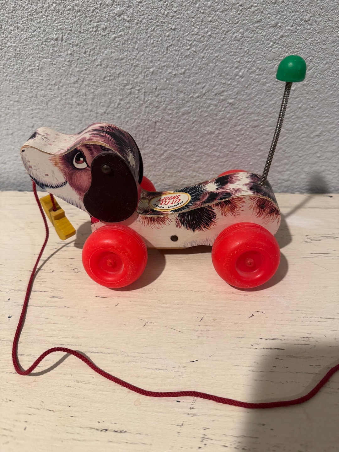 Little Snoopy Vintage Fisher Price Wood Pull Toy, Old Toddler Pull ...