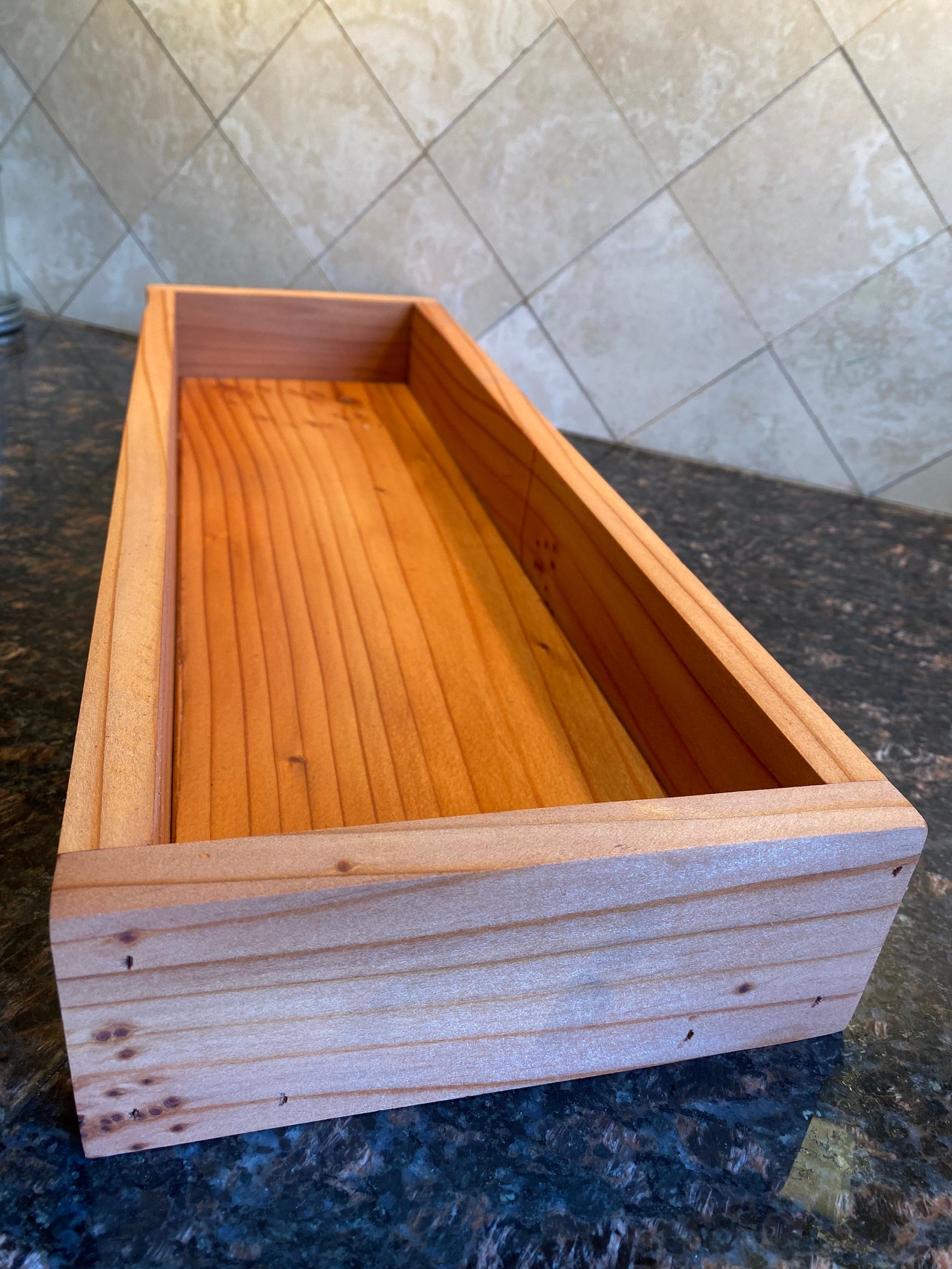 Stained Cedar Wood Kitchen Herb Box Herb Planter Box Etsy