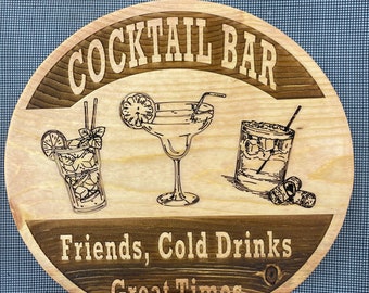 Letrero de cóctel para bar, letrero para sótano, decoración para cuevas masculinas, accesorios para bar en casa, regalo para el Día del Padre, regalo para padrinos de boda, decoración de cabañas, pub