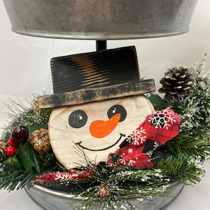 Snowman For Tiered Tray, Rustic Snowman Christmas Decoration, Primitive Christmas Decor, Holiday Mantel Decor, Snowman Wood Cutout, Gift