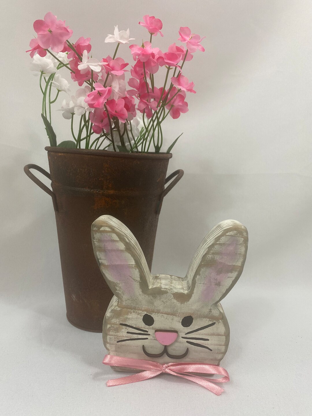 Wood Primitive Easter Bunny, Rustic Rabbit Shelf Sitter, Farmhouse ...
