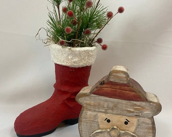 Jolly Old Elf, Rustic Santa Claus, Saint Nick, Chris Kringle, Christmas Decor For Mantel, Holiday Decor For Shelf, Santa Decor For Table