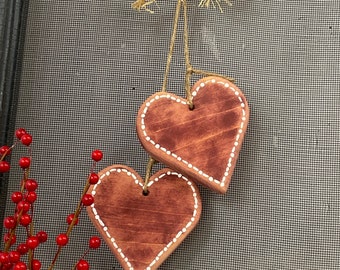 Rustic Wood Hanging Heart Decoration, Primitive Valentine Decor, Farmhouse Heart Wall Decor, Country Wedding Decor, Anniversary Gift For Her