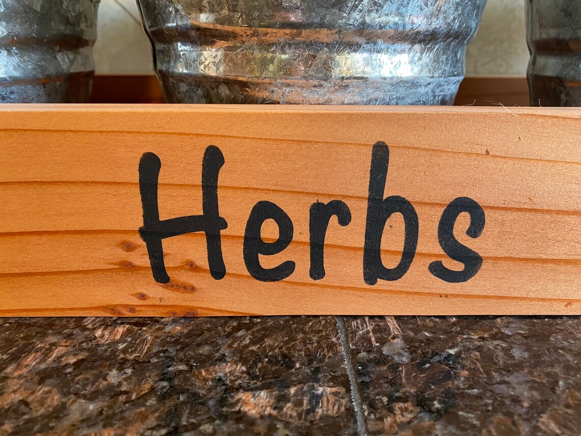 Stained Cedar Wood Kitchen Herb Box Herb Planter Box Etsy