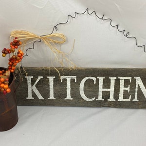 Rustic Barnwood Kitchen Sign, Farmhouse Kitchen Barnwood Sign, Distressed Kitchen Hanging Sign, Rustic Kitchen Barnwood Decor, Wall Decor
