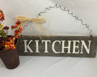 Rustic Barnwood Kitchen Sign, Farmhouse Kitchen Barnwood Sign, Distressed Kitchen Hanging Sign, Rustic Kitchen Barnwood Decor, Wall Decor