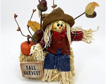 Fall Scarecrow, Thanksgiving Decor, Tiered Tray Decoration, Mantel Decor, Autumn Decoration, Shelf Sitter, Table Decor, Hostess Gift For Mom