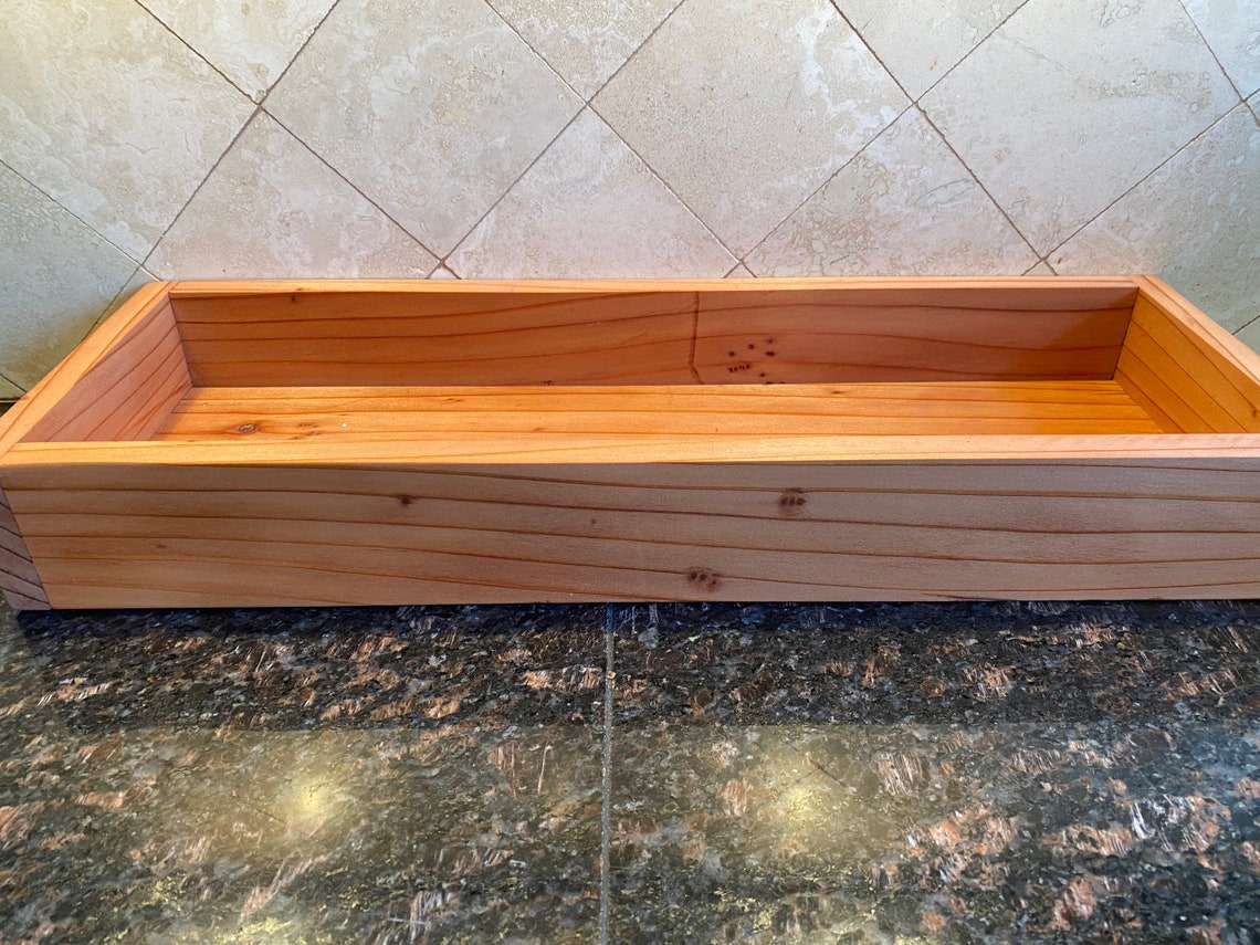 Stained Cedar Wood Kitchen Herb Box Herb Planter Box Etsy