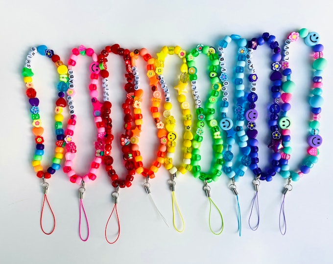 Customizable Beaded Phone Charm: Y2K Style Cell Phone Accessory