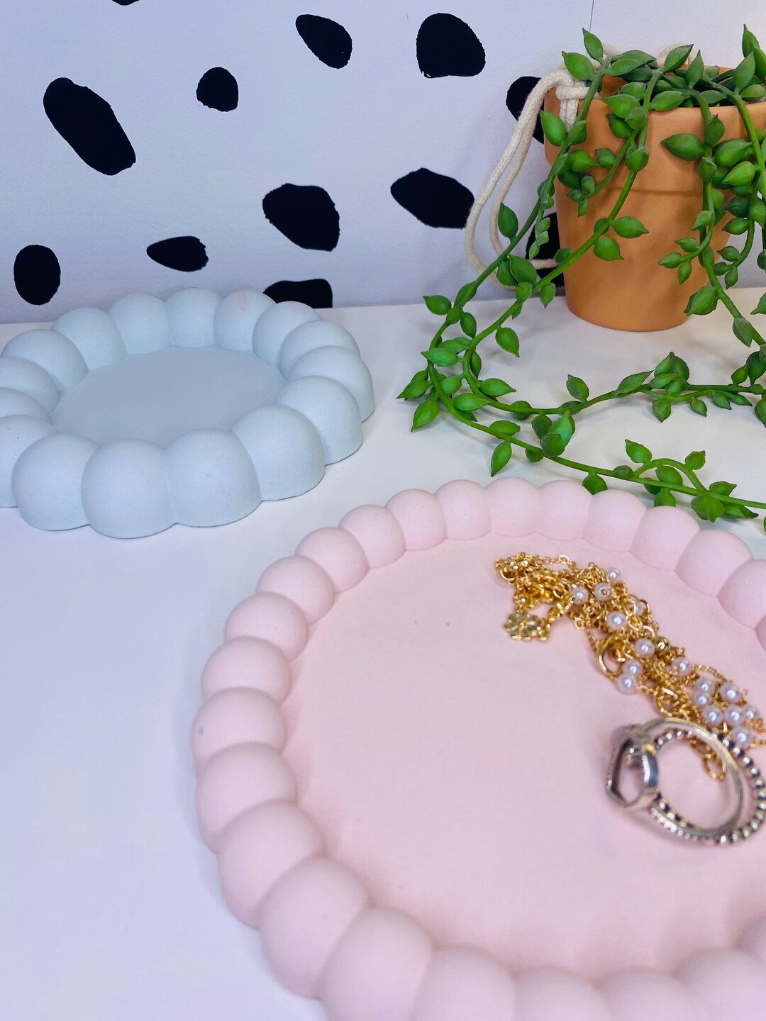 Jesmonite Beaded Jewellery Tray Jewellery Storage Vanity Etsy