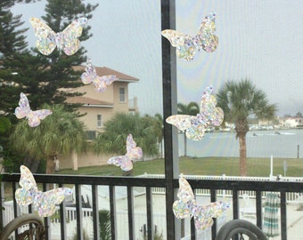 Butterfly Window Clings: Rainbow Prism Suncatchers, Bird Strike Prevention