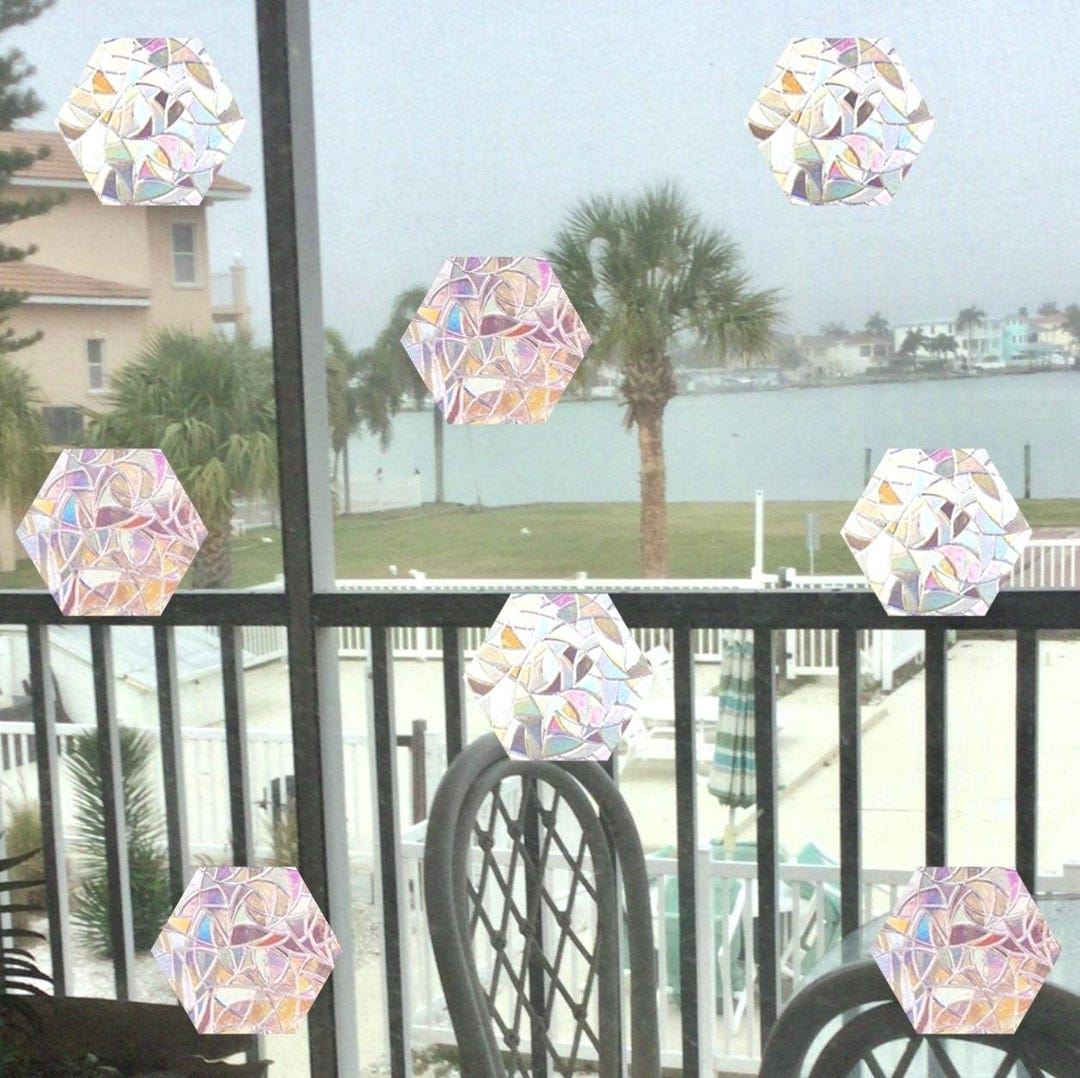 8 Hexagon-shaped Prism Suncatcher Window Cling Decal, Rainbow Maker ...