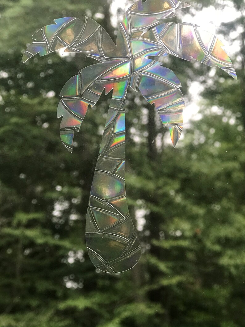 Palm Tree Prism Rainbow Maker Window Cling Suncatcher Vinyl Etsy