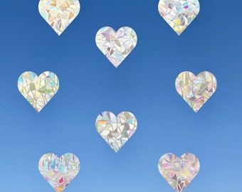 8 Window Clings that Cast Rainbows and Alert Birds - Sparkle up Your Home with Heart Shaped Prism Designs | Window Decals for Home and Car