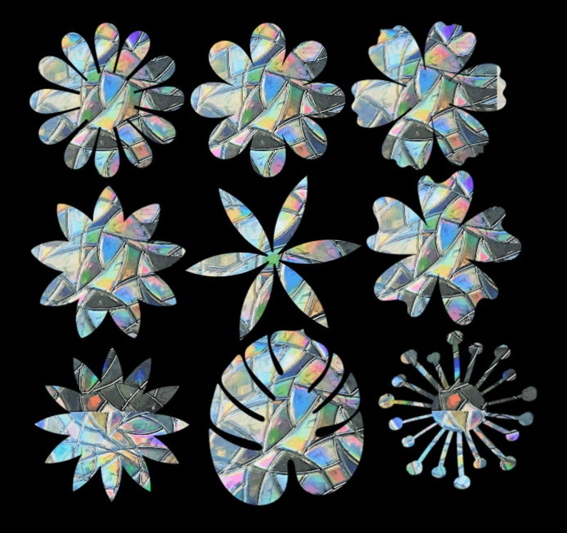 9 Flower Window Cling Suncatchers Prism Rainbow Maker Etsy