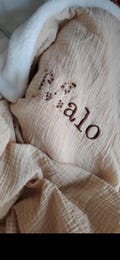 Baby blanket - personalized baby blanket - double cotton gauze blanket - embroidered blanket product logo
