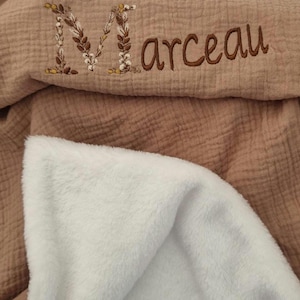 Couverture personnalisable bébé ultra douce en gaze de coton - Plaid bébé - Couverture avec prénom  - Cadeau naissance - Cadeau anniversaire