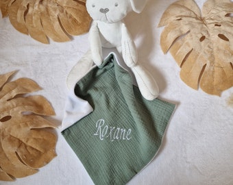 Personalized baby comforter - Delicate softness square rabbit comforter - Personalized comforter - Newborn comforter - Gift for baby