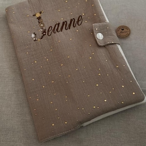 Beschermt gepersonaliseerd gezondheidsboek voor baby - beschermd geborduurd gezondheidsboek - geboortecadeau