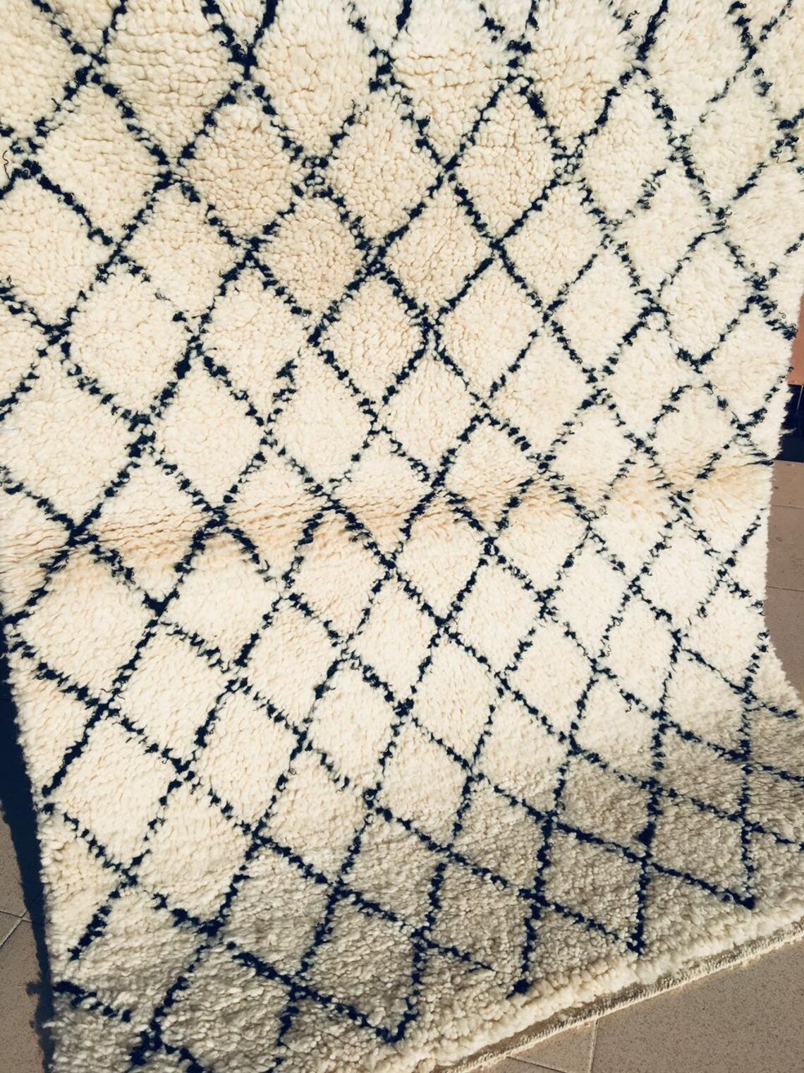 MRG Handwoven Bohemian Black & White Area Rug Traditional Etsy