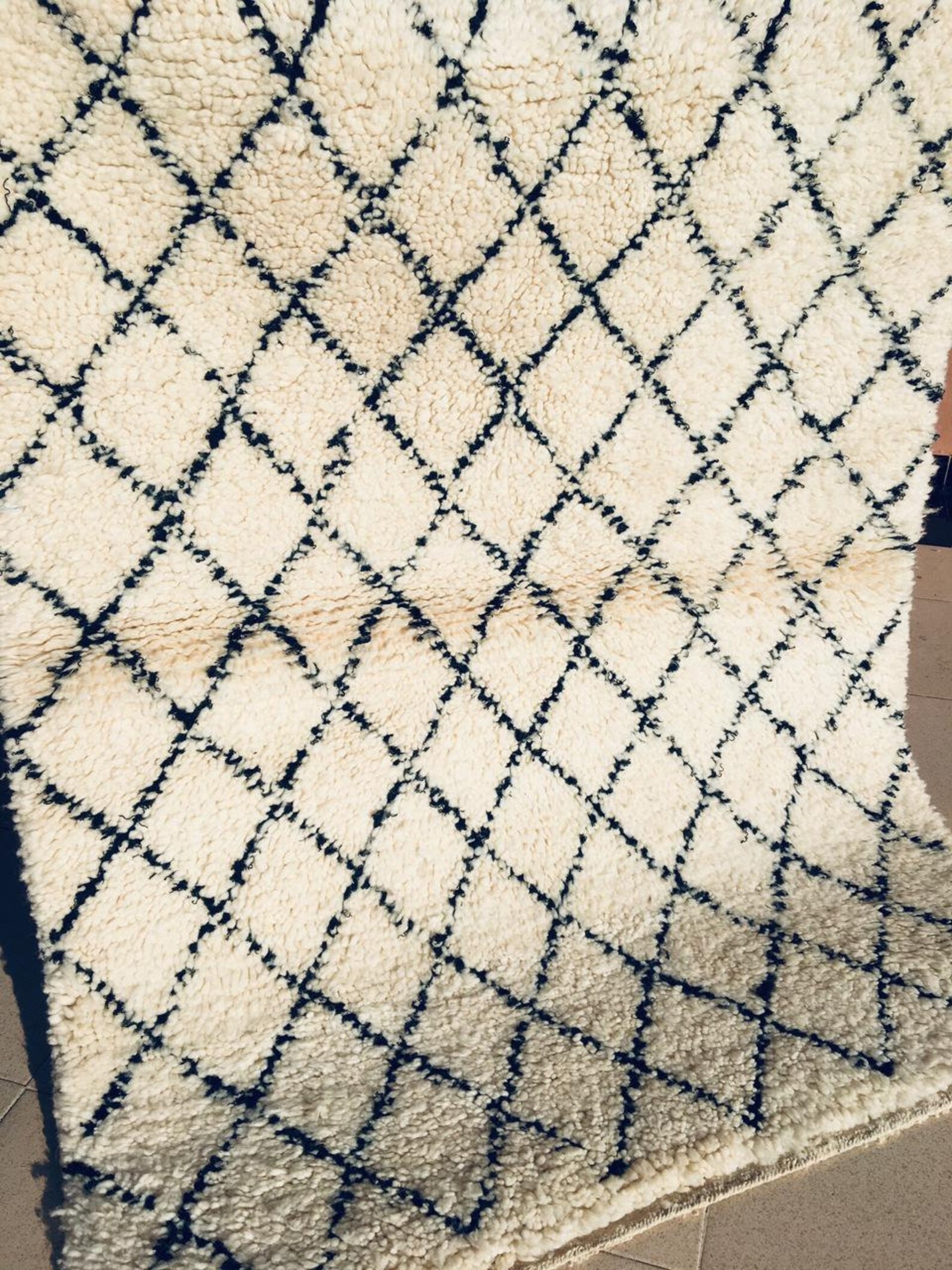 MRG Handwoven Bohemian Black & White Area Rug Traditional Etsy