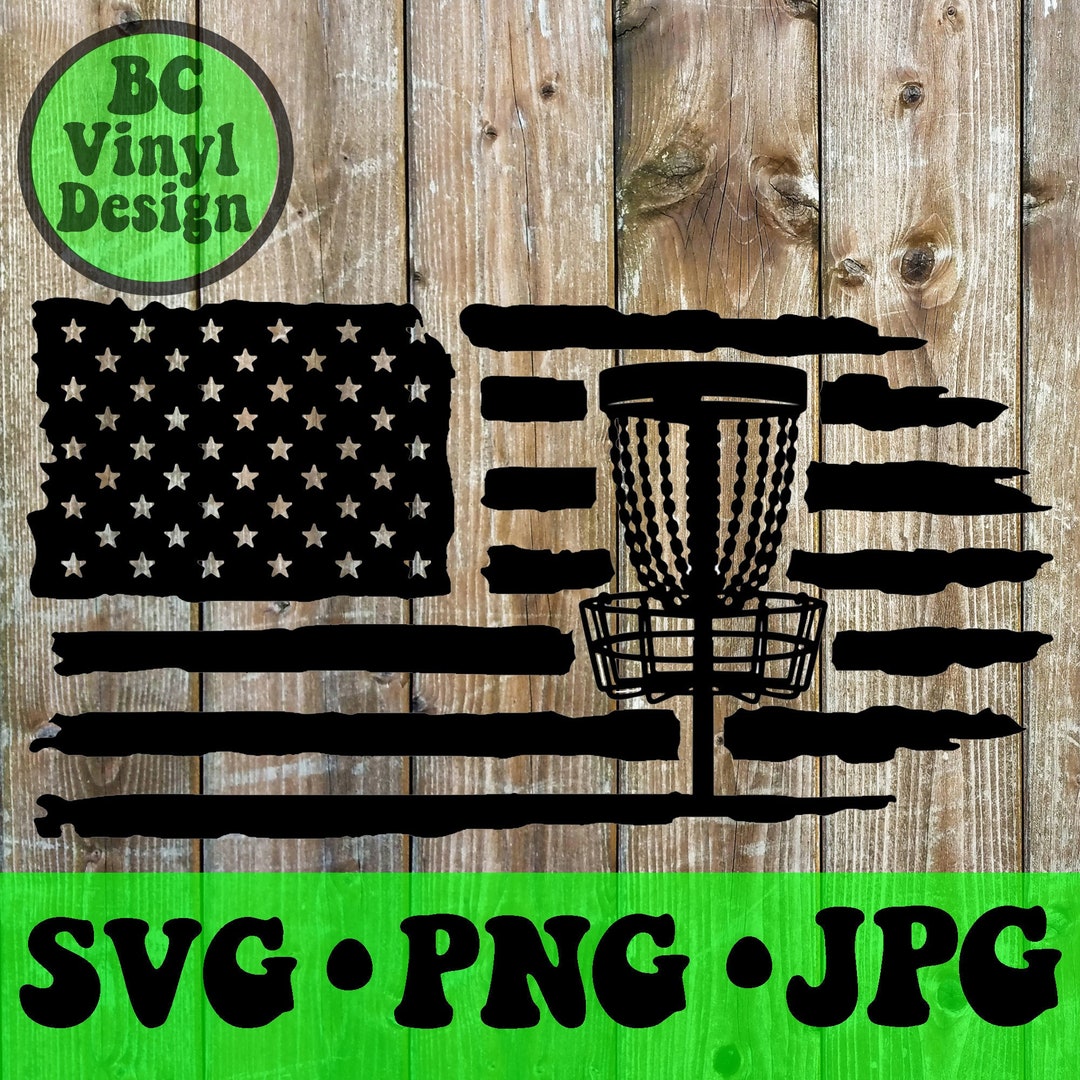 American Flag Disc Golf Basket SVG PNG JPG Tattered Flag Etsy