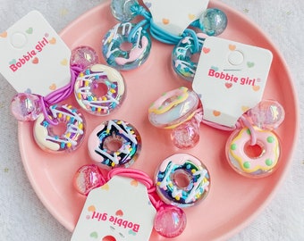 Donut Hair Ties: Sweet Girl Hair Elastics, Party Favors