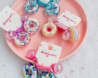 Scrunchie Cheveux Donut De Noël – Élastique Fabric Main – Multi Couleurs