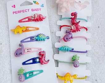 Dinosaur Baby Hair Ties or Clips for Baby and Toddler