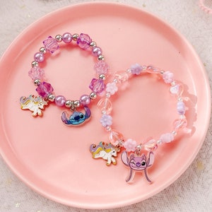 Set of 2 Stitch and Angel bracelets, friendship bracelet BFF bracelet, Stitch birthday party, Lilo and Stitch birthday favours, Stitch gift