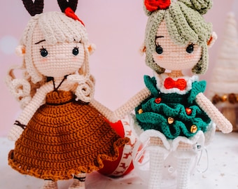 Muñecos de elfo y reno de crochet: decoración navideña hecha a mano para habitación infantil
